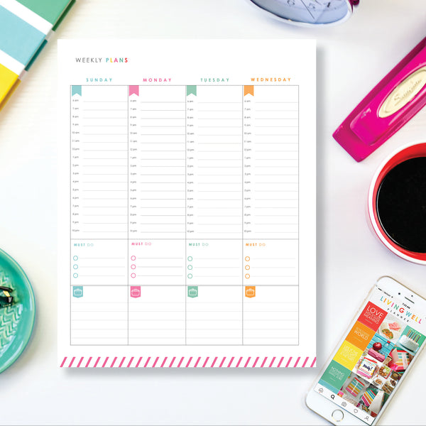 Weekly Planning Two-Page Spread - Sunday Start {Digital Download}